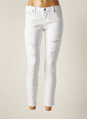 Pantalon 7/8 elasticitate talie joasă alb LTB femeie