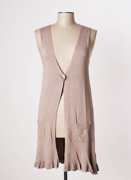 Vestă fără mâneci bej SML femeie