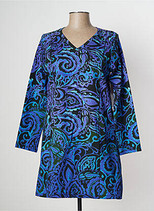 Rochie midi imprimeu fantezie mâneci lungi violet AGATHE & LOUISE femeie