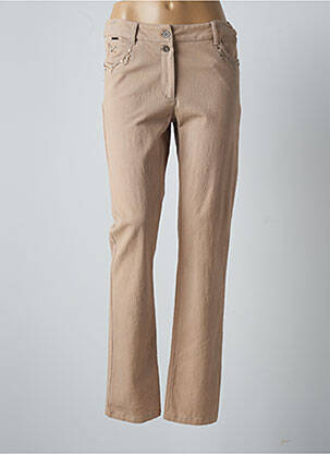 Pantalon slim talie elastică mărime normală bej AGATHE & LOUISE femeie
