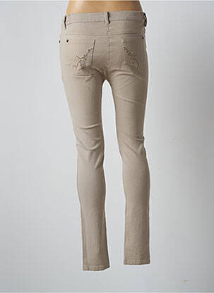 Pantalon slim țesătură poplin mărime normală bej AGATHE & LOUISE femeie