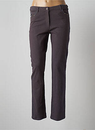 Pantalon slim țesătură poplin mărime normală gri AGATHE & LOUISE femeie