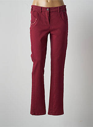 Pantalon slim țesătură poplin mărime normală roșu AGATHE & LOUISE femeie