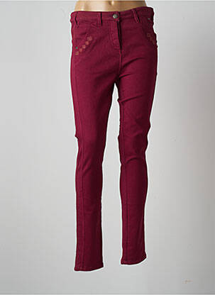 Pantalon slim țesătură poplin mărime normală roșu AGATHE & LOUISE femeie