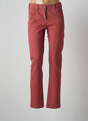 Pantalon slim țesătură poplin mărime normală roz AGATHE & LOUISE femeie