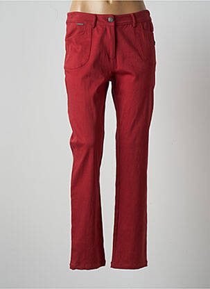 Pantalon drept țesătură poplin mărime normală roșu AGATHE & LOUISE femeie