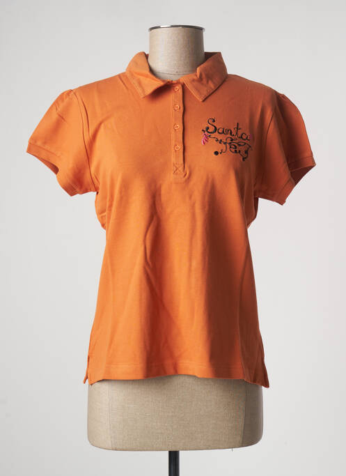 Polo broderie mâneci scurte portocaliu CLOUD'S femme