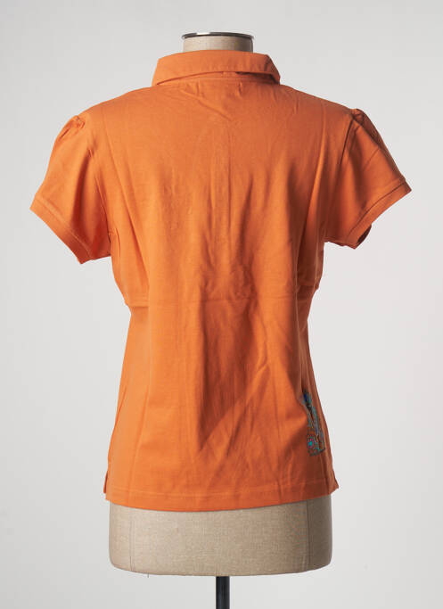 Polo broderie mâneci scurte portocaliu CLOUD'S femme