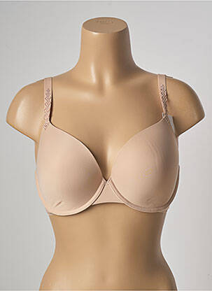 Sutien efect material satinat top sutien modelat culoare piersică SIMONE PERELE femeie