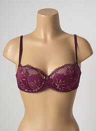 Sutien efect material satinat sutien balconet cu decolteu înalt violet IMPLICITE femeie
