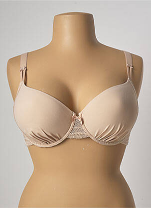 Sutien efect material satinat top sutien modelat culoare piersică SIMONE PERELE femeie