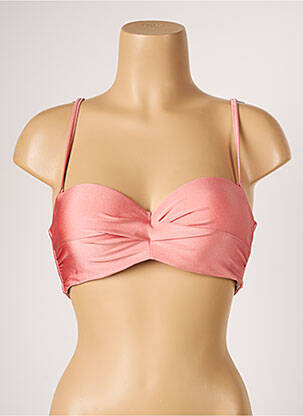 Sutien de costum de baie bretele elastice reglabile sutien balconet cu decolteu înalt roz BARTS femeie