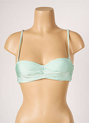 Sutien de costum de baie bretele elastice reglabile sutien balconet cu decolteu înalt verde BARTS femeie