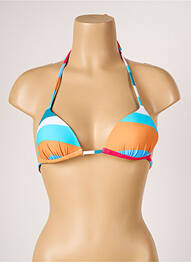 Sutien de costum de baie închidere cu legături de legat top triunghiuri albastru BARTS femme