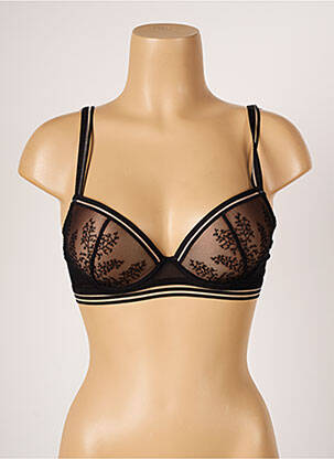Sutien efect material satinat top sutien push-up negru AUBADE femeie