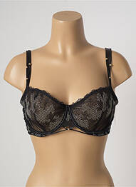 Sutien efect material satinat sutien cupe întregi cu decolteu înalt negru AUBADE femme