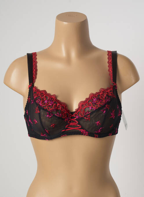Sutien efect material satinat sutien cupe întregi cu decolteu înalt negru AUBADE femme