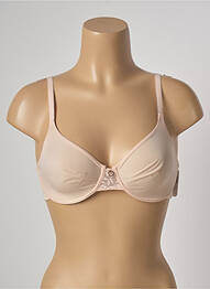 Sutien efect material satinat sutien cupe întregi cu decolteu înalt roz AUBADE femme