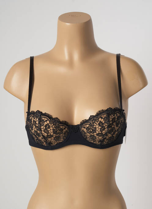 Sutien efect material satinat sutien balconet cu decolteu înalt negru AUBADE femme