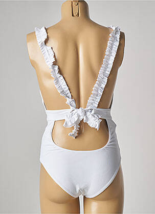 Costum de baie dintr-o singură piesă elasticitate top triunghiuri alb SUMADRA femeie