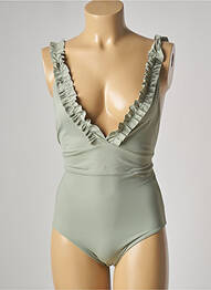 Costum de baie dintr-o singură piesă elasticitate top triunghiuri verde SUMADRA femme
