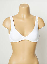Sutien de costum de baie elasticitate sutien cupe întregi cu decolteu înalt alb SUMADRA femeie