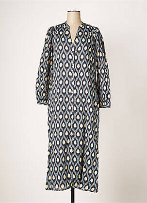 Rochie lungă mâneci lungi mâneci lungi albastru HARTFORD femeie