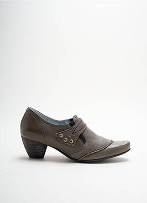 Botine/ghete material neted toc de 4 la 6 cm maro ARTIKA SOFT femeie
