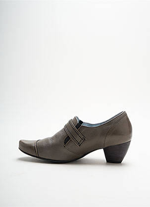 Botine/ghete material neted toc de 4 la 6 cm maro ARTIKA SOFT femeie