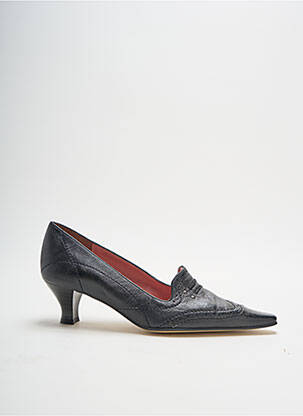 Mocasini țesătură satinată toc de 4 la 6 cm negru ELANTINE femeie
