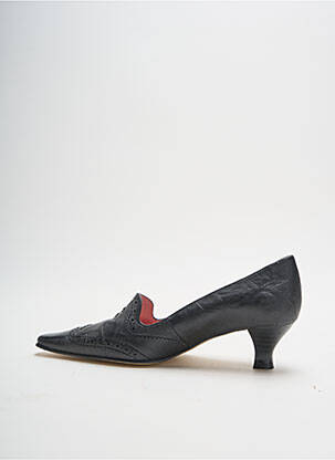 Mocasini țesătură satinată toc de 4 la 6 cm negru ELANTINE femeie