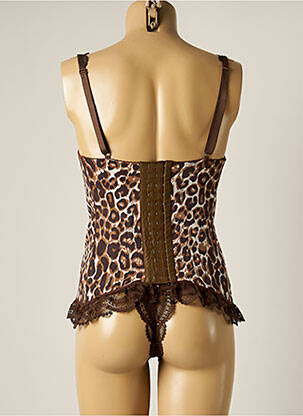 Corset sutien cupe întregi cu decolteu înalt maro MILLESIA femeie