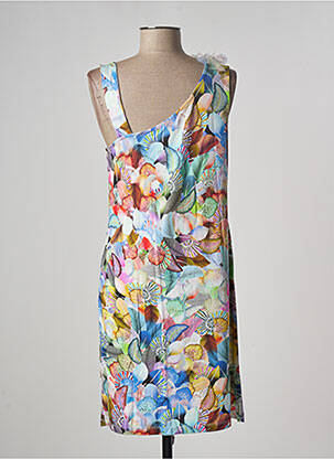 Rochie midi croială fluidă fără mâneci albastru PAUL BRIAL femeie