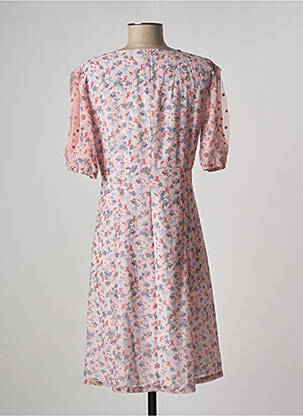 Rochie midi imprimeu floral mâneci scurte roz PAUL BRIAL femeie
