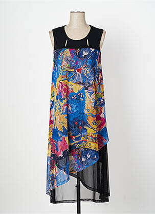Rochie midi imprimeu fantezie mâneci scurte negru OZÉE femeie