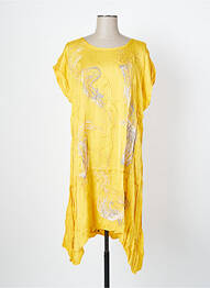 Rochie midi mâneci scurte mâneci scurte galben MALOKA femeie