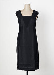 Rochie midi imprimeu fantezie fără mâneci negru MALOKA femme