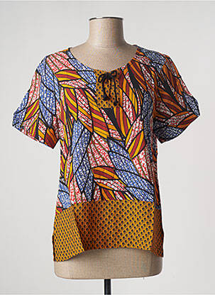 Bluză țesătură poplin mâneci scurte portocaliu PAUL BRIAL femme