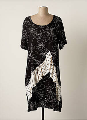 Rochie midi imprimeu floral mâneci scurte negru G!OZE femeie