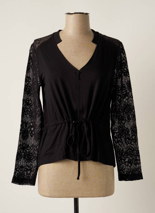 Vestă cu mâneci lungi elasticitate negru MALOKA femme