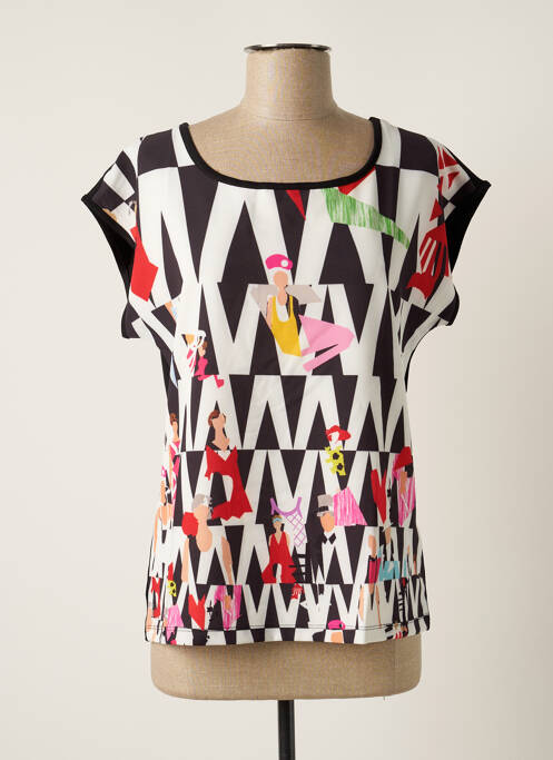 Top țesătură jersey mâneci scurte negru MALOKA femme