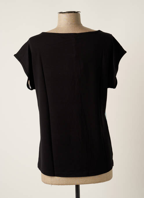 Top țesătură jersey mâneci scurte negru MALOKA femme