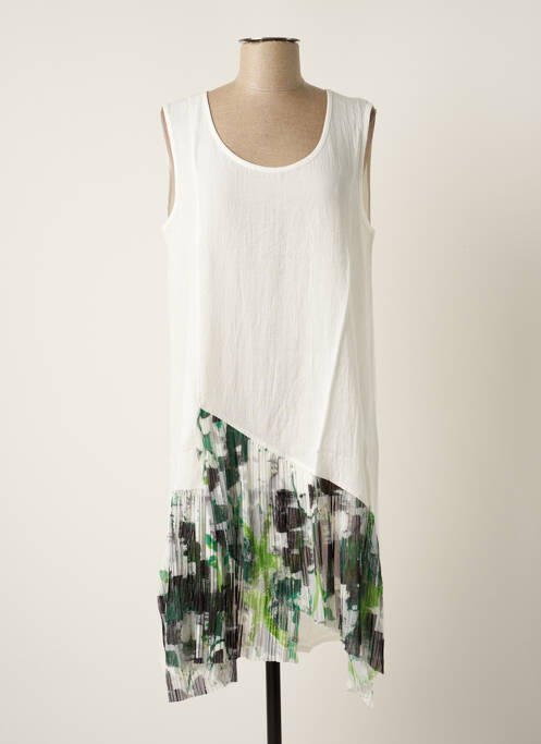 Tunică fără mâneci guler rotund alb G!OZE femme