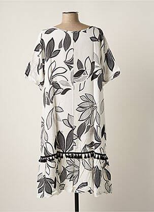 Rochie midi imprimeu floral mâneci scurte alb G!OZE femeie