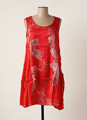 Tunică fără mâneci guler rotund roșu MALOKA femme