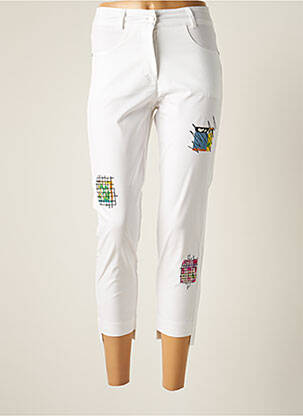 Pantalon trei sferturi alb MALOKA femeie