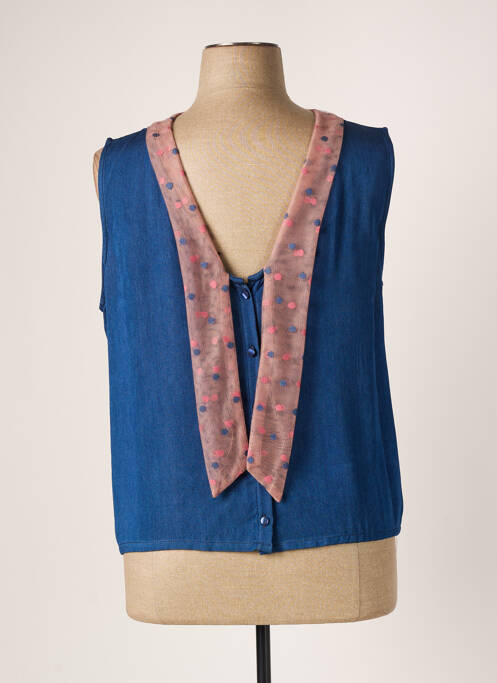 Top croială cambrată fără mâneci albastru PAUL BRIAL femme