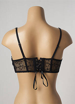 Sutien efect material satinat sutien balconet cu decolteu înalt negru SIMONE PERELE femeie