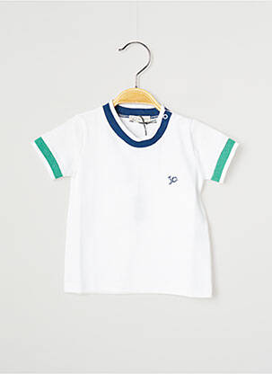 Tricou croială dreaptă mâneci scurte alb J.O MILANO băiat