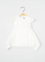 Rochie midi închidere cu fermoar la spate mâneci scurte alb J.O MILANO fille